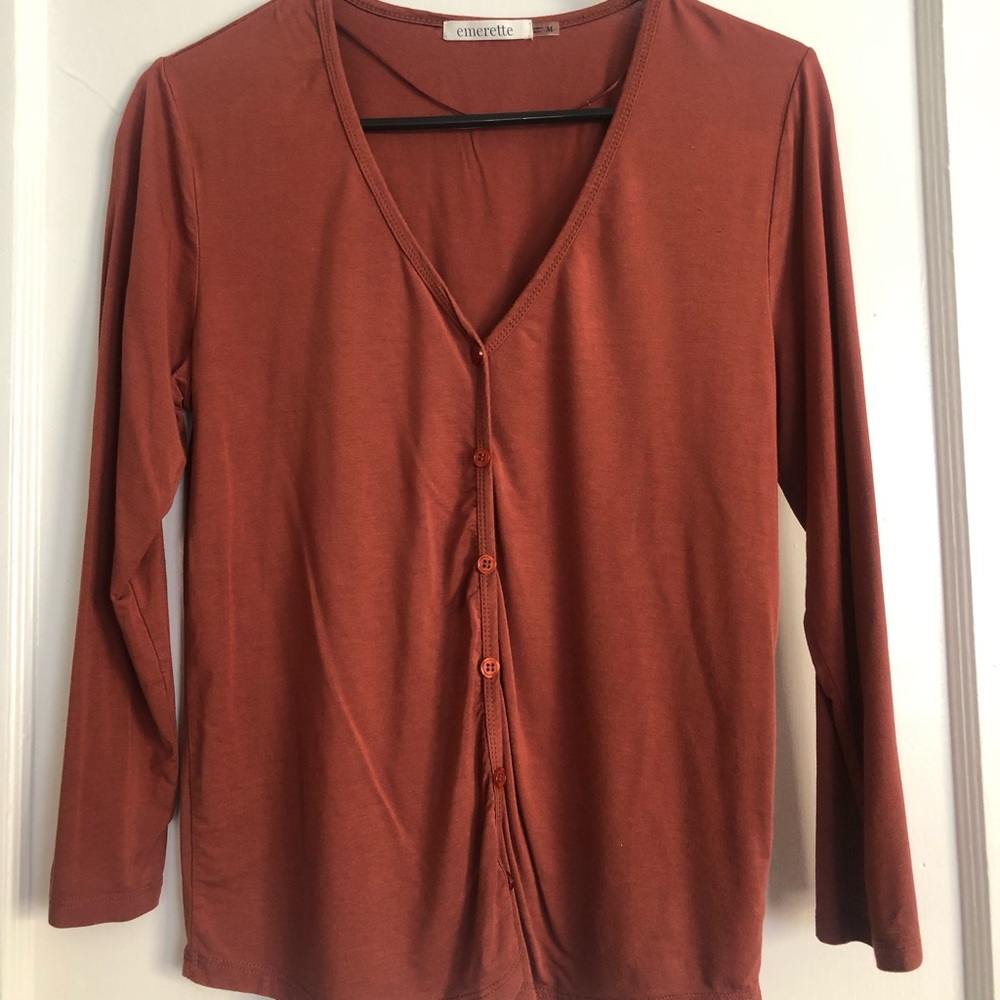 3/4 sleeve burnt orange top